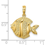 Load image into Gallery viewer, 14K Yellow Gold Polished and Engraved Fish Charm Pendant