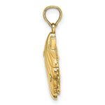 Load image into Gallery viewer, Shell With Two Starfish and Coral Charm Pendant in 14K Yellow Gold 2-D Textured