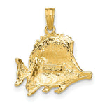 Load image into Gallery viewer, 14K Yellow Gold Polished and Engraved Fish Charm Pendant