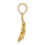 Load image into Gallery viewer, 14K Yellow Gold 2-D Polished and Engraved Dolphins Charm Pendant