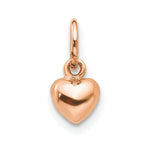 Load image into Gallery viewer, 14K Rose Gold Solid Polished 3-Dimensional Small Heart Charm