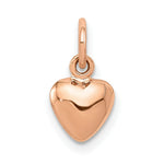 Load image into Gallery viewer, 14K Rose Gold Solid Polished 3-Dimensional Medium Heart Charm