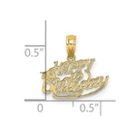Load image into Gallery viewer, 14K Yellow Gold Solid Talking Happy Birthday Charm Pendant