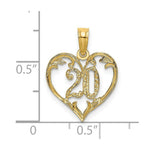Load image into Gallery viewer, 14K Yellow Gold 20 INSIDE HEART Charm Pendant