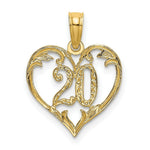 Load image into Gallery viewer, 14K Yellow Gold 20 INSIDE HEART Charm Pendant