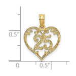 Load image into Gallery viewer, 14K Yellow Gold 25 INSIDE HEART Charm Pendant