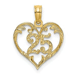 Load image into Gallery viewer, 14K Yellow Gold 25 INSIDE HEART Charm Pendant