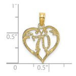 Load image into Gallery viewer, 14K Yellow Gold 70 INSIDE HEART Charm Pendant