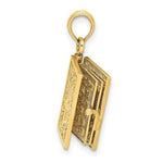 Load image into Gallery viewer, 14K Yellow Gold 3-D Moveable Pages Holy Bible With Lords Prayer Charm Pendant