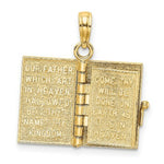 Load image into Gallery viewer, 14K Yellow Gold 3-D Moveable Pages Holy Bible With Lords Prayer Charm Pendant