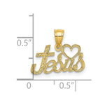 Load image into Gallery viewer, 14K Yellow Gold Love Jesus Script Charm Pendant