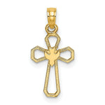 Load image into Gallery viewer, 14K Yellow Gold Cut-Out Cross With Dove Charm Pendant