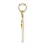 Load image into Gallery viewer, 14K Yellow Gold Cut-Out Cross With Heart Charm Pendant