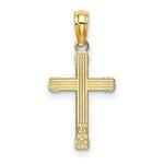 Load image into Gallery viewer, 14K Yellow Gold Textured With Center Heart Small Cross Charm Pendant