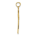 Load image into Gallery viewer, 14K Yellow Gold Polished and Engraved Cross With Heart Charm Pendant