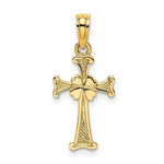 Load image into Gallery viewer, 14K Yellow Gold 4-Leaf CLover Cross Charm Pendant