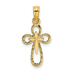 Load image into Gallery viewer, 14K Yellow Gold Cut-Out Cross With Small Interior Cross Charm Pendant