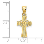 Load image into Gallery viewer, 14K Yellow Gold Solid Cross With Eternity Rings Cross Charm Pendant