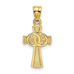 Load image into Gallery viewer, 14K Yellow Gold Solid Cross With Eternity Rings Cross Charm Pendant
