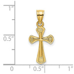 Load image into Gallery viewer, 14K Yellow Gold Solid Textured Cross Charm Pendant