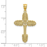 Load image into Gallery viewer, 14K Yellow Gold Beaded Cross Charm Pendant