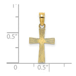 Load image into Gallery viewer, 14K Yellow Gold Small TextureD Cross Charm Pendant