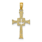 Load image into Gallery viewer, 14K Yellow Gold Polished and Engraved Cross & Dove Charm Pendant