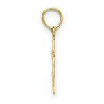 Load image into Gallery viewer, 14K Yellow Gold Polished and Engraved Mini Cross With Flower Charm Pendant