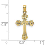 Load image into Gallery viewer, 14K Yellow Gold Polished and Engraved Cross Charm Pendant