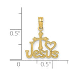 Load image into Gallery viewer, 14K Yellow Gold Jesus With Cross & Heart Charm Pendant