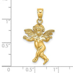 Load image into Gallery viewer, 14K Yellow Gold 2-D With Wings Out GUARDIAN Angel WALKING Charm Pendant