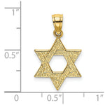 Load image into Gallery viewer, 14K Yellow Gold Engraved Swirls STAR OF DAVID Charm Pendant