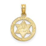 Load image into Gallery viewer, 14K Yellow Gold Engraved Star Of David In Circle Charm Pendant