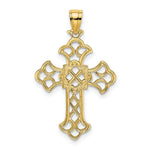 Load image into Gallery viewer, 14K Yellow Gold Delicate Cut-Out Cross Charm Pendant
