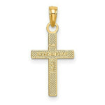 Load image into Gallery viewer, 14K Yellow Gold Textured Center Block Cross Charm Pendant