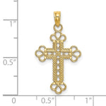 Load image into Gallery viewer, 14K Yellow Gold Textured & Cut-Out With Rope Frame Block Cross Charm Pendant