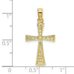 Load image into Gallery viewer, 14K Yellow Gold ENGRAVED Cross With FLARED TIPS Charm Pendant