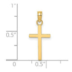 Load image into Gallery viewer, 14K Yellow Gold 2-D & Polished Block Style Stick Cross Charm Pendant