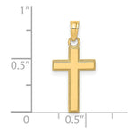 Load image into Gallery viewer, 14K Yellow Gold Polished and Block Style Beaded Edge Cross Charm Pendant