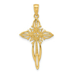 Load image into Gallery viewer, 14K Yellow Gold Polished and Cut-Out Beaded Cross