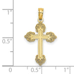 Load image into Gallery viewer, 14K Yellow Gold Polished and Textured Fancy Cross Charm Pendant