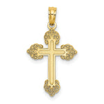 Load image into Gallery viewer, 14K Yellow Gold Polished and Textured Fancy Cross Charm Pendant
