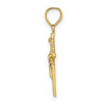 Load image into Gallery viewer, 14K Yellow Gold 2-D Starburst Crucifix Charm Pendant