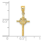 Load image into Gallery viewer, 14K Yellow Gold 2-D Starburst Crucifix Charm Pendant