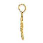 Load image into Gallery viewer, 14K Yellow Gold Polished and Textured Cross Charm Pendant