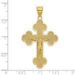Load image into Gallery viewer, 14K Yellow Gold Crucifix With SPADE SHAPED TIPS Charm Pendant