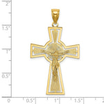 Load image into Gallery viewer, 14K Yellow Gold Cut-Out Crucifix With CENTER CIRCLE Charm Pendant