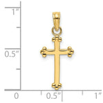 Load image into Gallery viewer, 14K Yellow Gold Polished Beaded Cross
