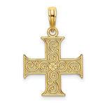 Load image into Gallery viewer, 14K Yellow Gold GREEK Cross With SWIRL DESIGN Charm Pendant