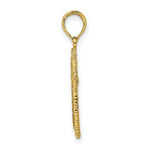 Load image into Gallery viewer, 14K Yellow Gold Cross With Textured Border Design Charm Pendant